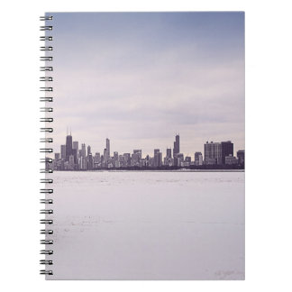 vacker vinter Chicago - anteckningsbok Med Spiral