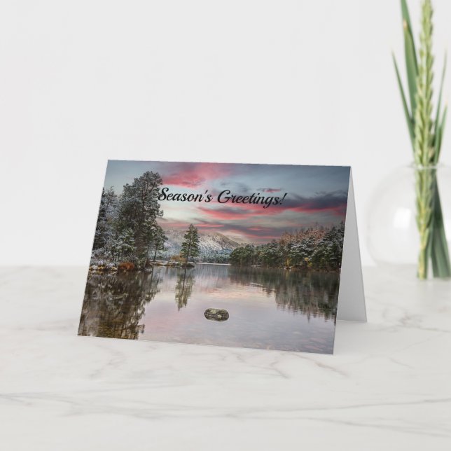 Vacker vinter skotsk Loch Eilein jul Kort (Framsida)