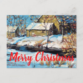 Vacker vinter snöbild julkort vykort