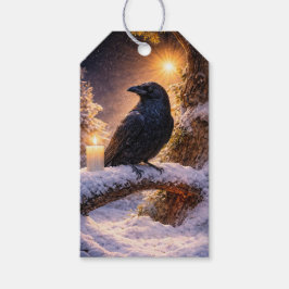 Vacker Vinter Solstånd Räv Presentetikett