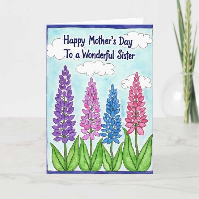 Vacker Violetta Blommor Dag Kort (Framsida)