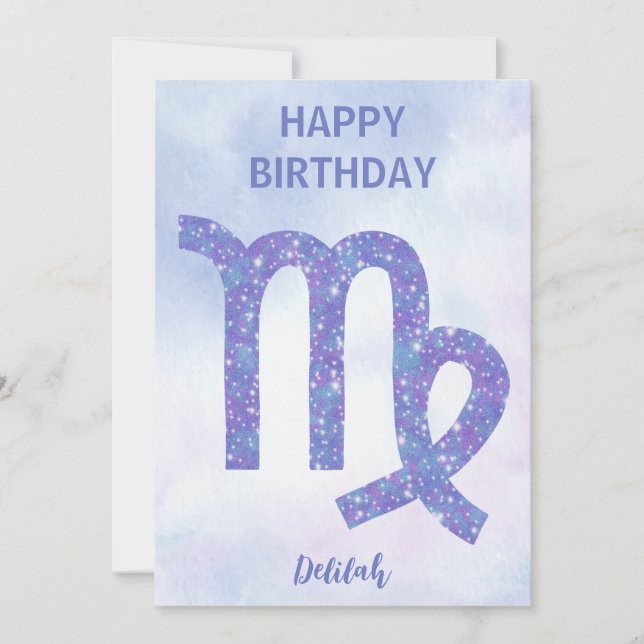 Vacker Virgo-tecken Anpassad Astrologi Grattis på  Kort (Framsida)