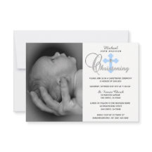 Vacker vit blå kors pojke FOTO Dop