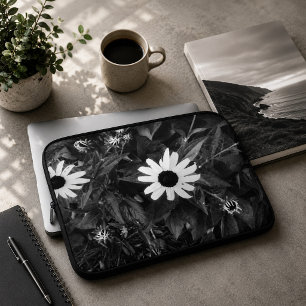 Vacker vit blomma laptop fodral