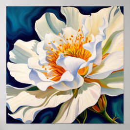 Vacker vit blomma poster