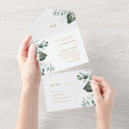 Vacker vit Blommigt och Greenery Bröllop