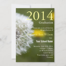 Vacker, vit dandelion-fröhuvud studenten inbjudningar