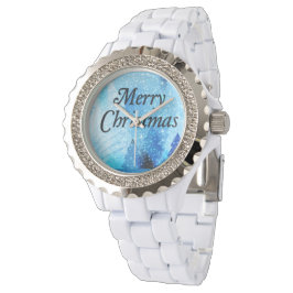 Vacker Vit jul - Rhinestone Watch Armbandsur