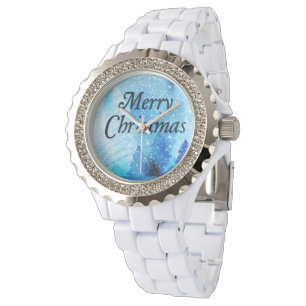 Vacker Vit jul - Rhinestone Watch Armbandsur