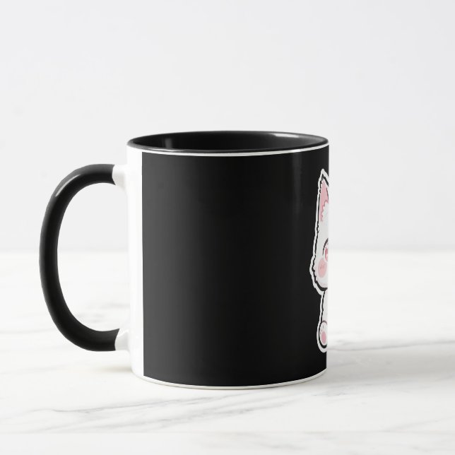 Vacker vit katt mugg (Vänster)
