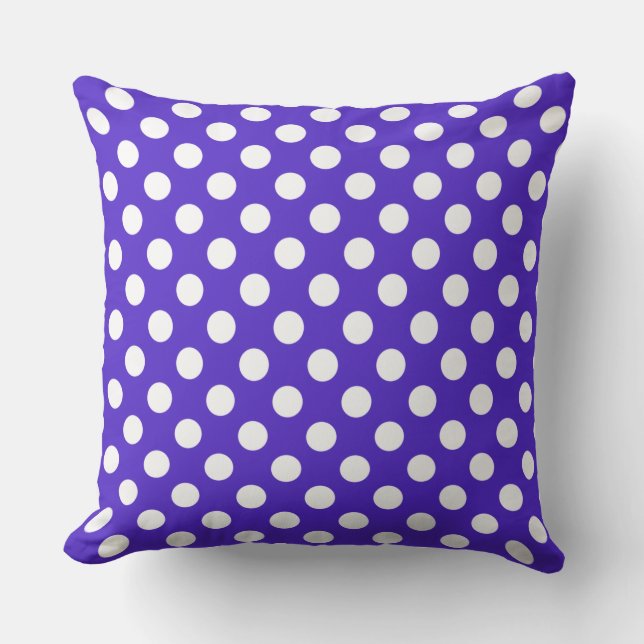 Vacker vit och Lila Polka dots Mönster Kudde (Framsida)