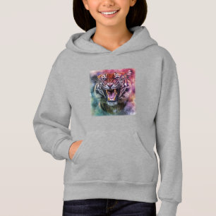 Vacker vrålande bengalisk tiger ansiktsfoto t shirt