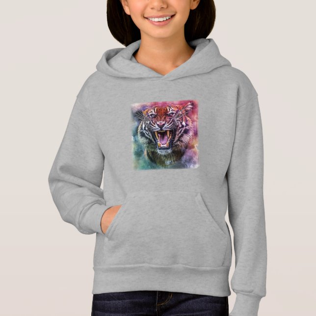 Vacker vrålande bengalisk tiger ansiktsfoto t shirt (Framsida)