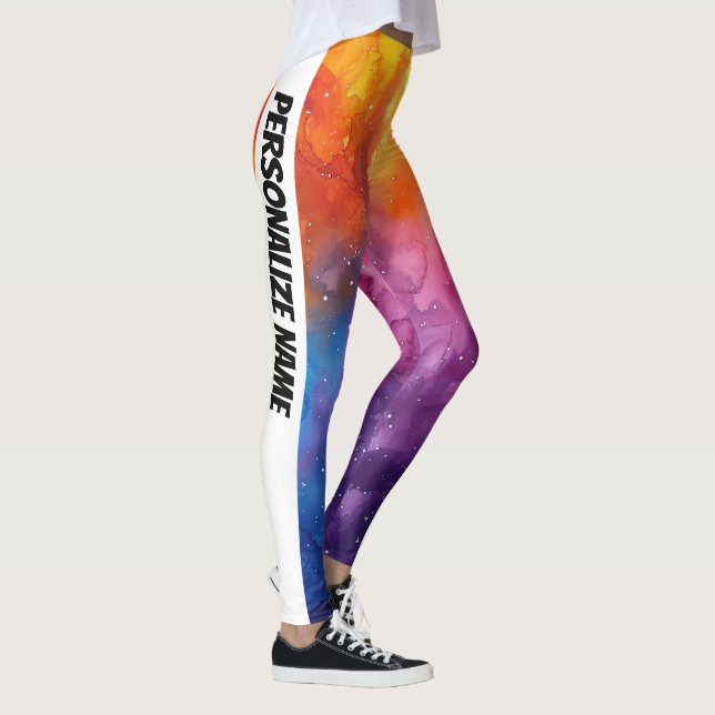 Vacker Watercolor PERSONALIZE Leggings (Höger)