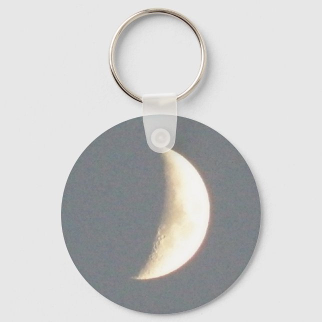 Vacker Waxing Crescent Måne vid Dusk Keychain Nyckelring (Framsida)