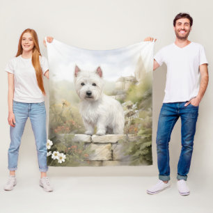 Vacker Westie Fleecefilt