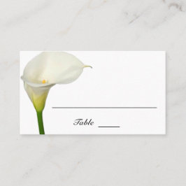 Vacker White Calla Lily Flat Bröllop Placeringskort