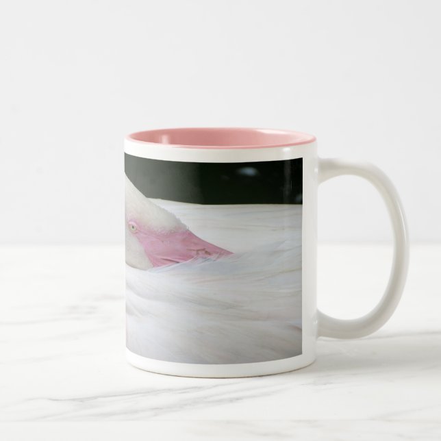 Vacker White Flamingo Två-Tonad Mugg (Höger)