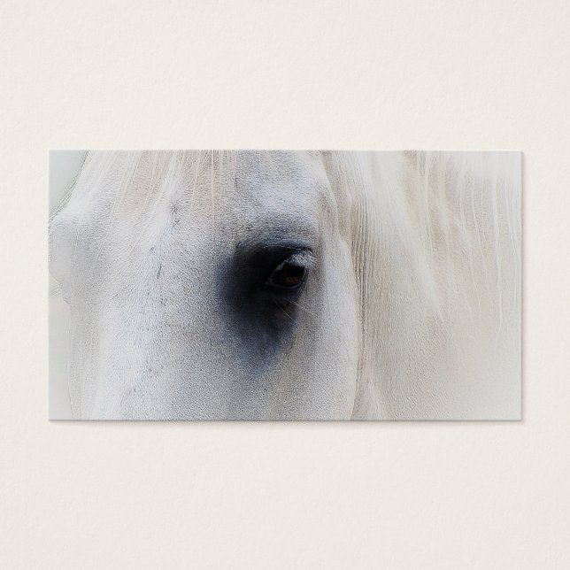 Vacker White Horse Closeup Visitkort (Framsidan)