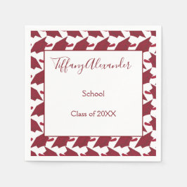 Vacker White och Burgundy Studenten Pappersservett