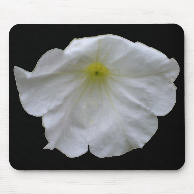 Vacker White Petunia Mousepad Musmatta (Framsidan)