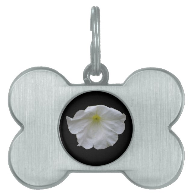 Vacker White Petunia Pet Tag ID-bricka Husdjur (Framsidan)