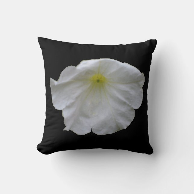 Vacker White Petunia Pillow Kudde (Framsida)