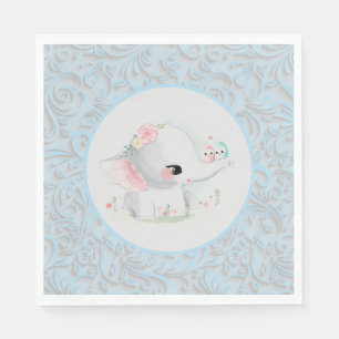 Vacker White Pojke Elephant Pappersservett
