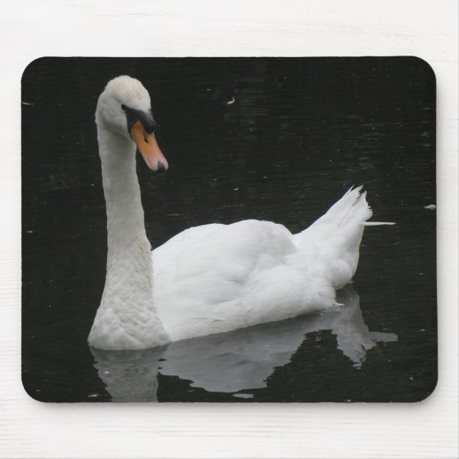 Vacker White Svan Mousepad Musmatta (Framsidan)