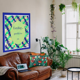 Vacker Wildblomma Akrylic Painting Drk Gen Bkgd Lumbarkudde