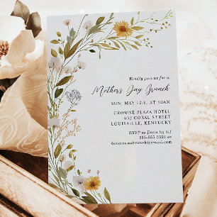Vacker Wildflower Botanical Morsdagsbrunch Inbjudningar