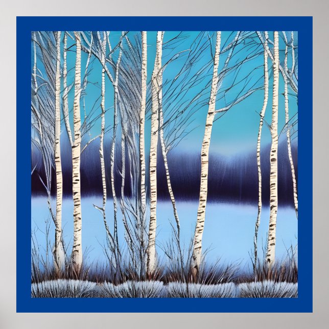 Vacker Winter Birch Poster (Framsidan)