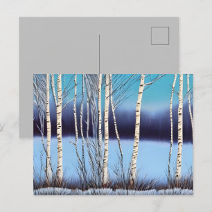Vacker Winter Birch Vykort