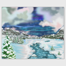 vacker Winter Ligcape Wrapping Papper