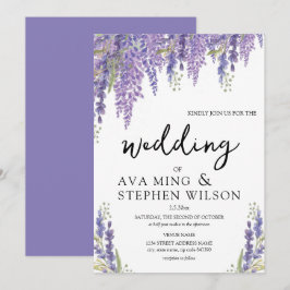 Vacker Wisteria träd, Bröllop Inbjudningar