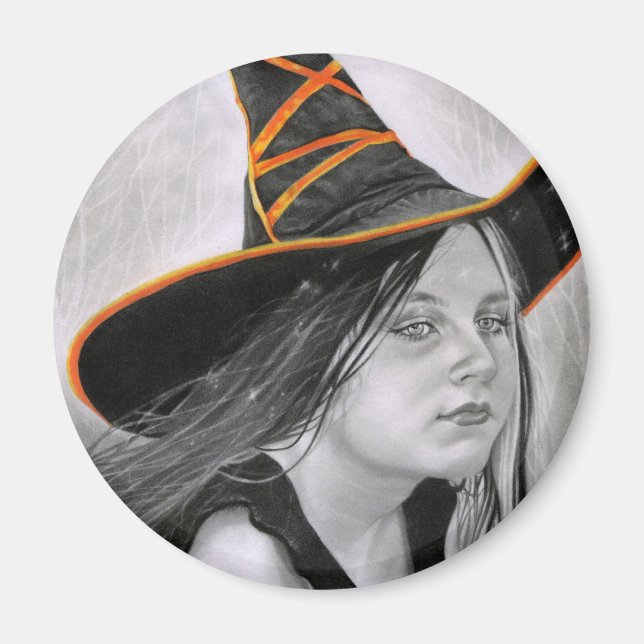 Vacker Witch Halloween Magnet (Framsidan)