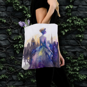 Vacker Woman   Abstrakt Fairytale City Princess Tygkasse
