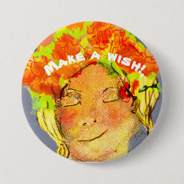 Vacker Woman Birthday Wishing Knapp