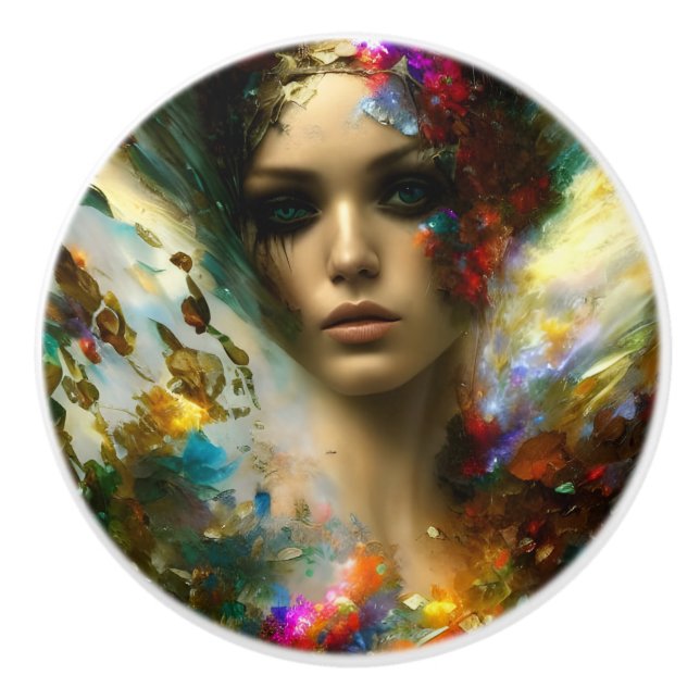 Vacker Woman Ceramic pull Knopp (Framsidan)