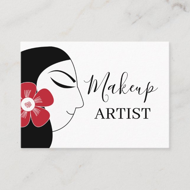 Vacker Woman Makeup Visitkort (Framsida)