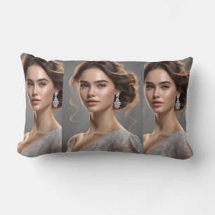 Vacker Woman Pillow Skapat av AI Lumbarkudde