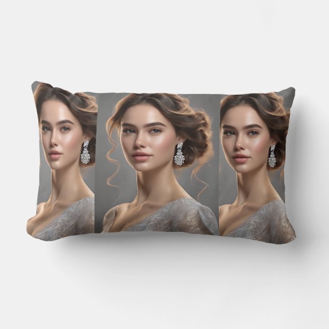 Vacker Woman Pillow Skapat av AI Lumbarkudde (Framsida)