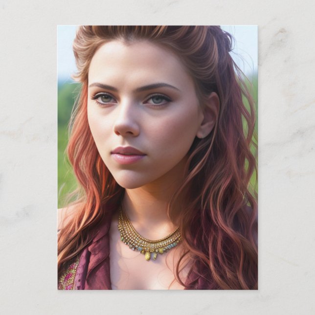 Vacker Woman-vykort Vykort (Framsida)