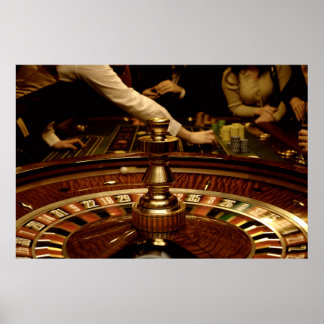 Vacker Wooden Roulette Wheel Poster