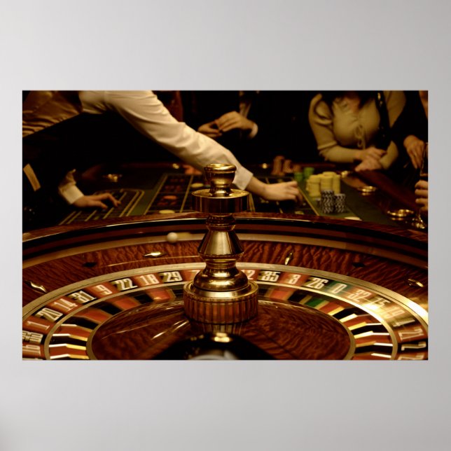Vacker Wooden Roulette Wheel Poster (Framsidan)