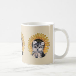 Vacker Yorkie Hund Kaffemugg