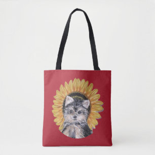 Vacker Yorkie Hund Tygkasse