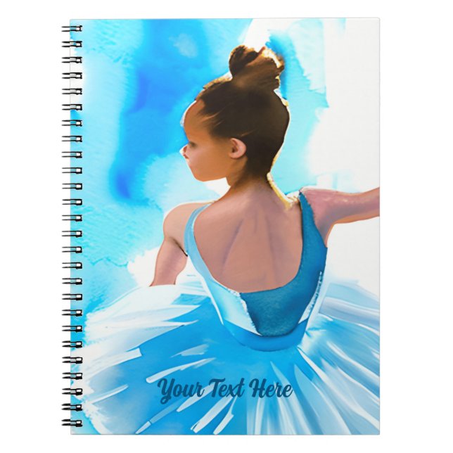 Vacker Young Ballerina i Blue Anteckningsbok (Framsidan)
