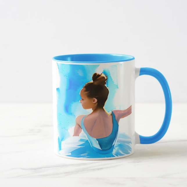 Vacker Young Ballerina i Blue Mugg (Höger)