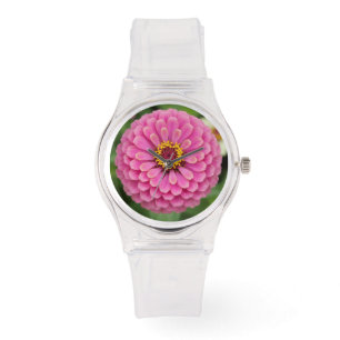 Vacker zinnia-blomma - Blommig rosa Armbandsur